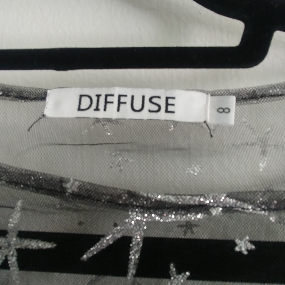 Mesh Dress with Silver Stars - Nasty Gal - Size 8 - Picture 3 of 4